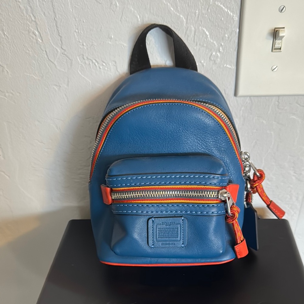 Coach Vibrant Blue and Orange Backpack